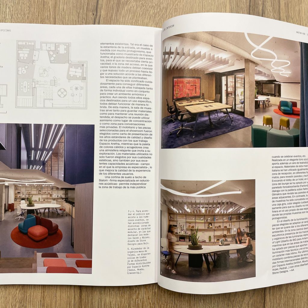 Aretha Hub Design showroom en la revista diseño interior 